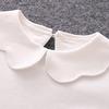 Baby Girl Kids Cotton Peter Pan Collar Long Sleeve Solid Color Top Cute T-shirt for Babys
