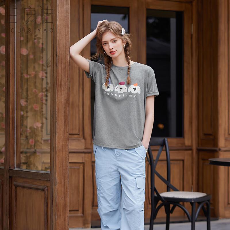 Bailuyu Women s Printed Loose Fit Short Sleeve T-Shirt XL