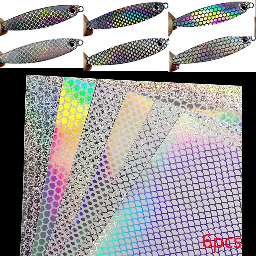 10*20cm Holographic Adhesive Film Fishing Lure Flash Tape Change Color Sticker Fly Tying Material