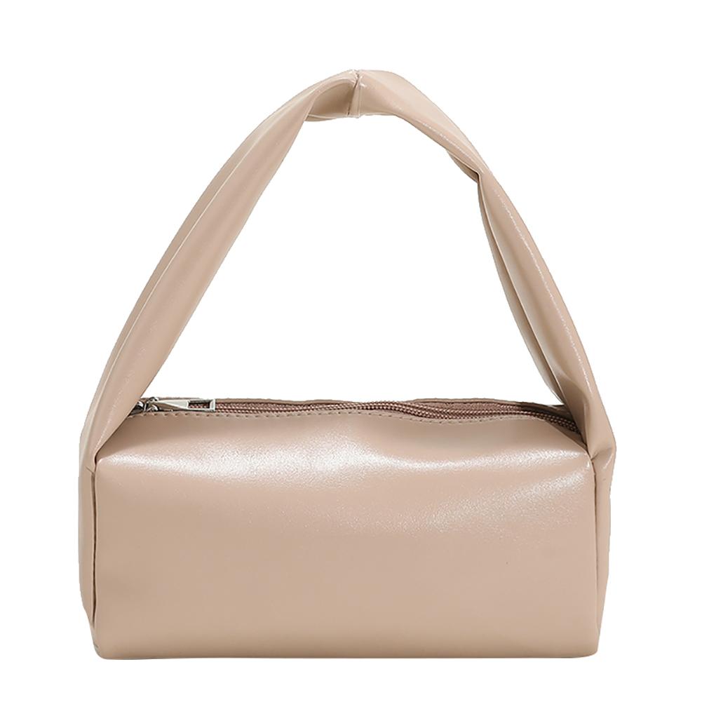 

Women PU Leather Clutch Bag Solid Female Cylinder Tote Phone Small Purse Handbag хакі