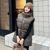 Cotton vest women's autumn and winter new down cotton vest waist thin hooded vest cotton vest versatile