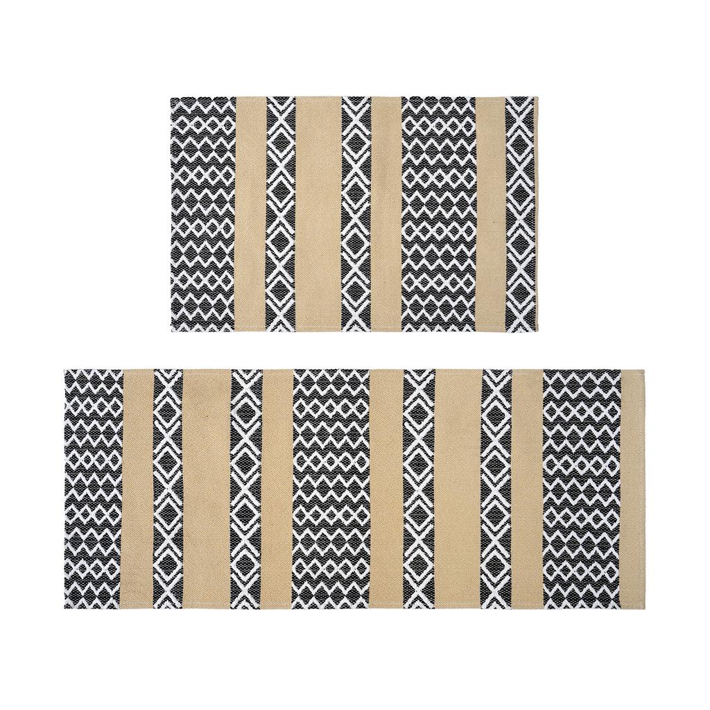 Tappetino da cucina intrecciato effetto lino, Tappeto da pavimento antiscivolo in misto poliestere-cotone, Resistente a olio/macchie, Tappeto da cucina assorbente antiscivolo