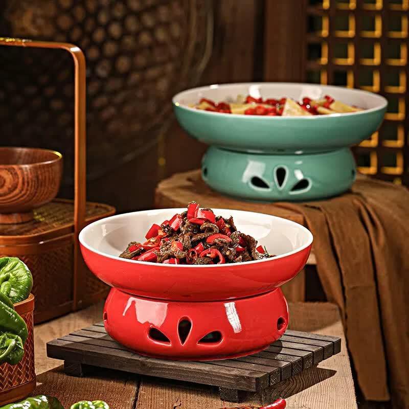 Naijiang Ceramic Food Warming Plate Set