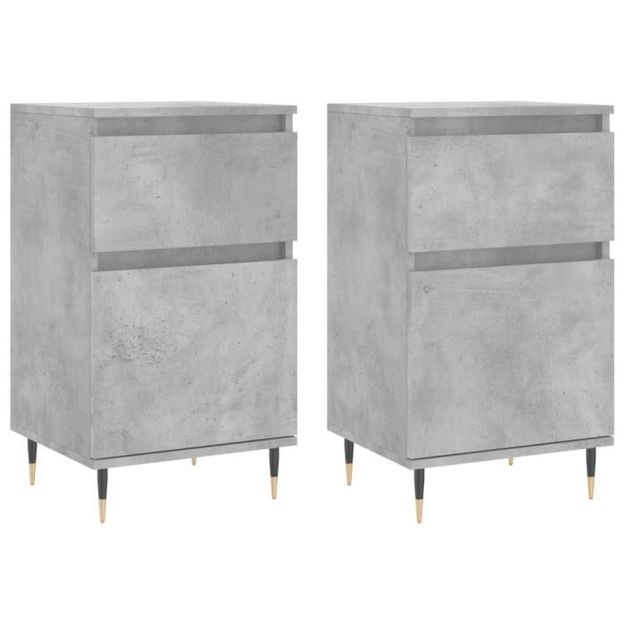 VidaXL Buffets 2 pcs gris béton 40x35x70 cm bois d'ingénierie 831141