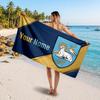 Preston North End Custom Beach Towel, Personalized Name Text Print, Football Logo Soft Quick‑Dry Towel Holiday Gift