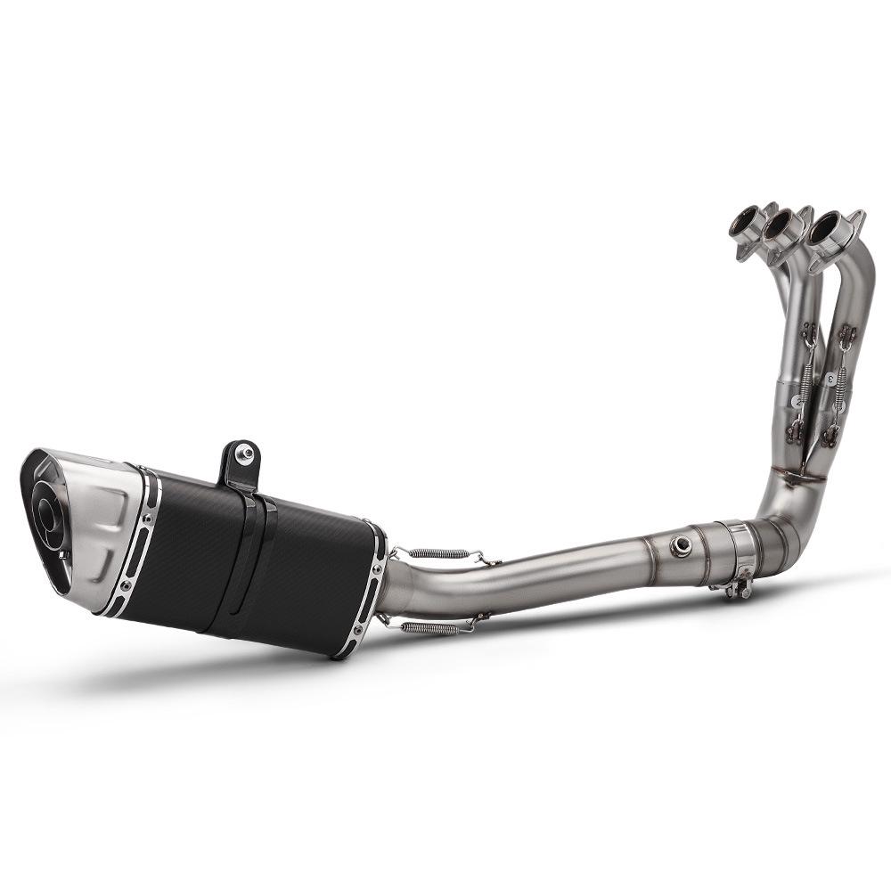 MT09 Double Oxygen Sensor Front Exhaust Pipe & Muffler Set (2021-2025) - Motorcycle Modification