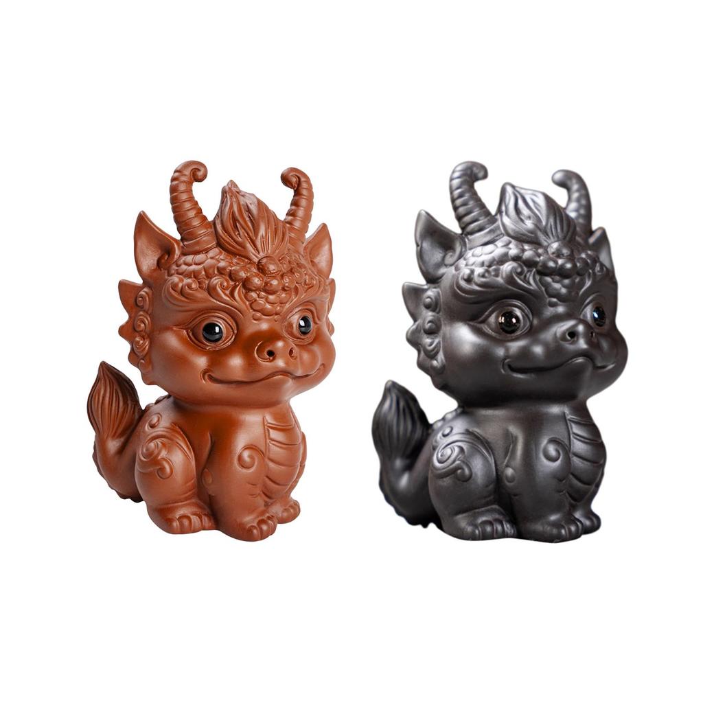 Miniature Dragon Statue Tea Pet Ornament Desktop Tea Decoration Tea Accessories for Farmhouse Office Garden Bookcase Apartment