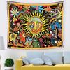 VIKAMA Psychedelische Fantasy Wandteppich Hippie Pilz Tarot Himmlische Sonne Wandkunst Ästhetisches Schlafzimmer Studentenwohnheim Wohnzimmer Heimdekoration