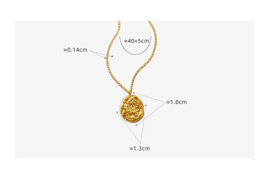 18K Gold-Plated Titanium Steel Necklace with Korean Geometric Irregular Imitation Walnut Shell Pendant