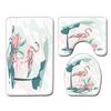 Flamingo Bathroom Toilet Three-Piece Floor Mat Doormat Bathroom Carpet