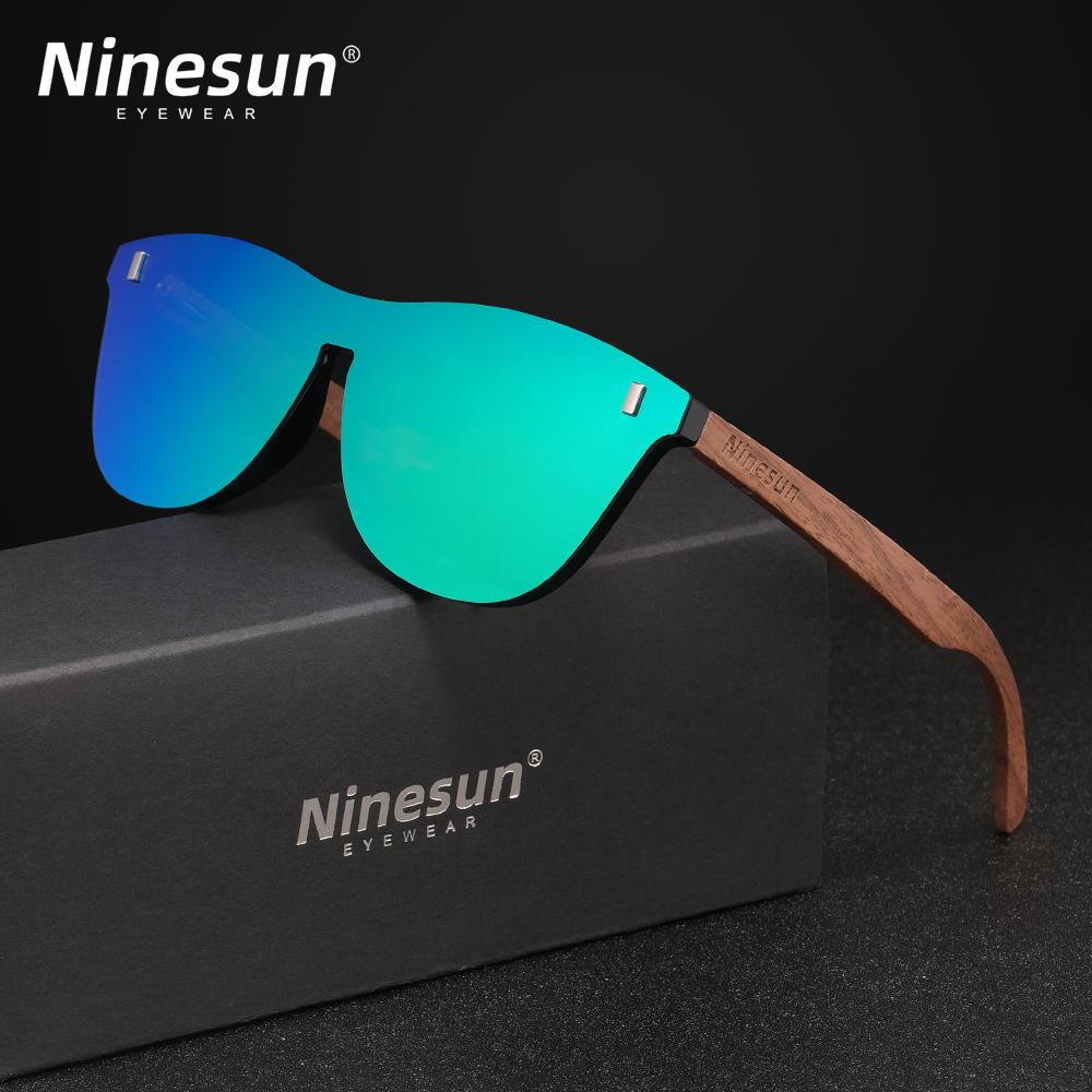 NINSUN Fashion Wood Men's Ultraviolet Sunglasses Classic Male Driving Riding UV400 Sports Sun Glasses Eyewear Wooden Eyeglasses