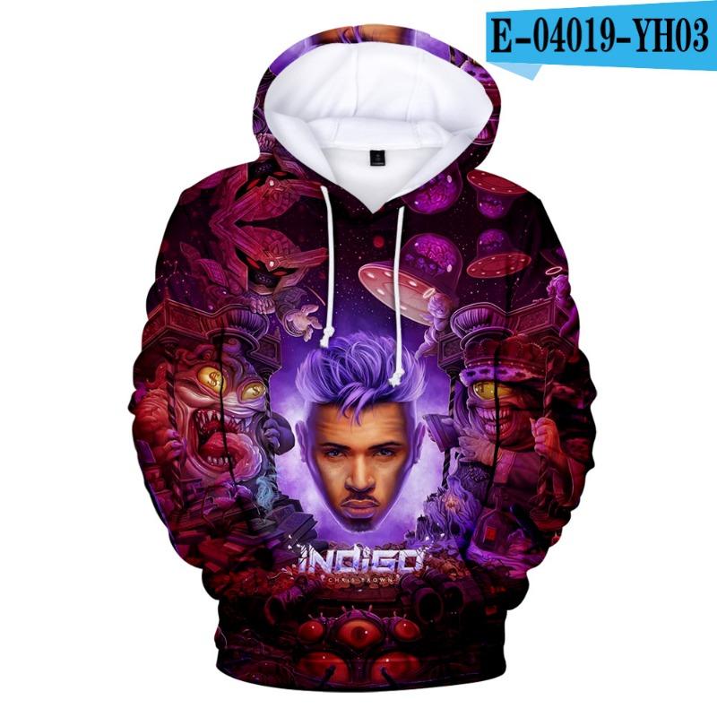 New Rapper Chris Brown Hoodies 3D Print Sweatshirt Personality Popular Men Women Casual Autumn Winter Heart Break Design Hoodies