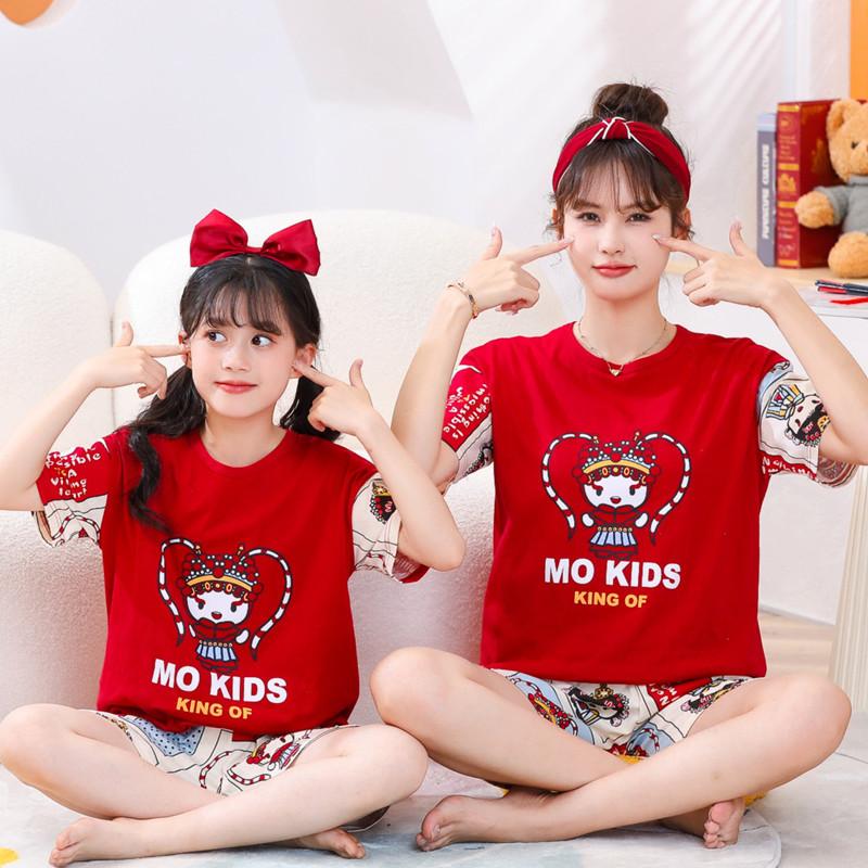 Teens Baby Girl Pajamas Summer Short Sleeved Children's Clothing Sleepwear Cotton Pyjamas Sets for Kids