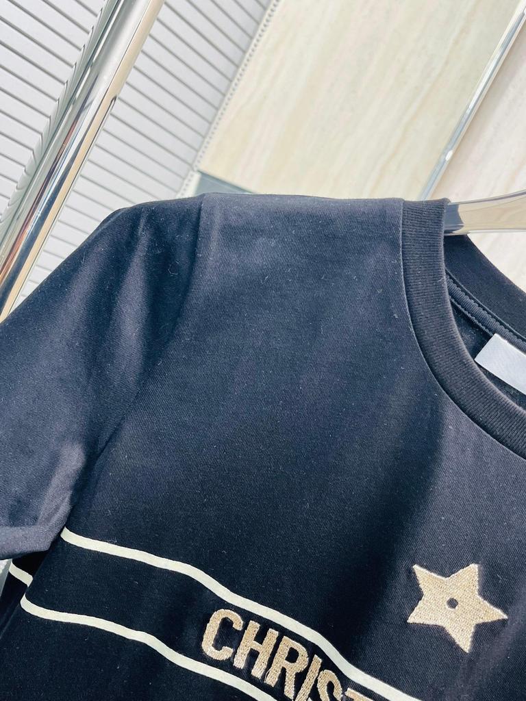 2025 High-End Women's Short Sleeve Embroidered Logo T-Shirt - Japanese & Korean Casual Style