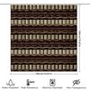 Elegant Brown Gold Shower Curtain Set For Bathroom Decor Modern Striped Waterproof Fabric With Golden Bow Tie Pattern Perfect Gi