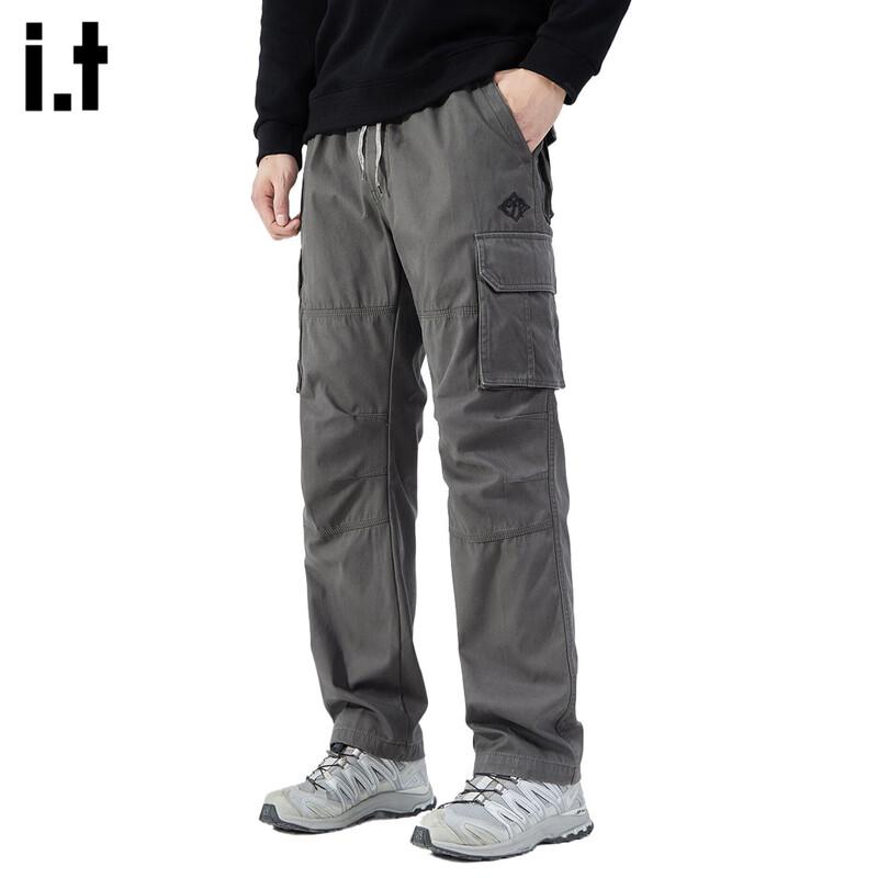 OVERPROTECTIONit Men's Embroidered Loose Straight-Leg Cotton Cargo Pants