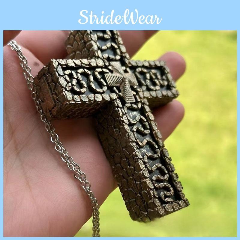 Pendant Retro Cross Necklace Double Layer Geometric Alloy Fashion Jewelry Women