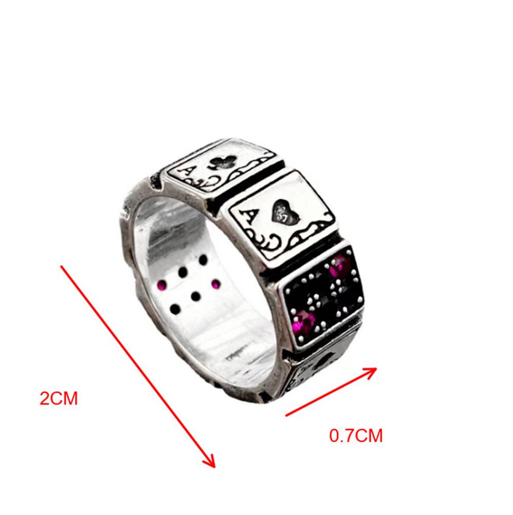 

Punk Spade A Poker Rings Designer Spades Cards Crystal Open Ring For Wome Men Retro Sliver Wide Cuff Finger Rings Party Jewerly resizable античный серебряного