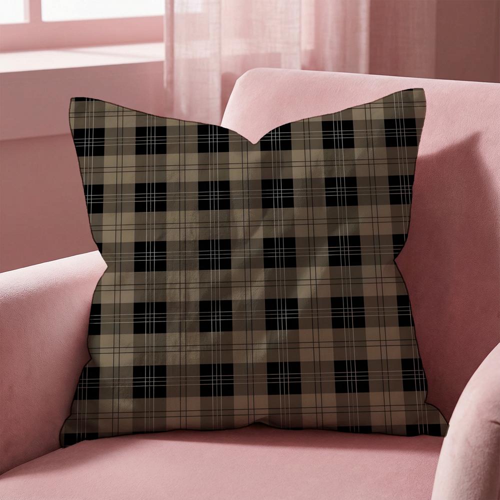 Checkered Pattern Cushion Cover MultiScene Pillow Cover for Home Car Reversible Soft Durable for Daily Use