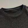 Starry Sky Dot Black Sequin Short Sleeve T-shirt - Women's Minimalist Round Neck, Loose Fit, Spring New Arrival