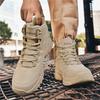Men's Outdoor Thick-soled High-top Boots Anti-slip Lace-up Hiking Boots Wear-resistant Sole Has Good Traction Hiking Camping