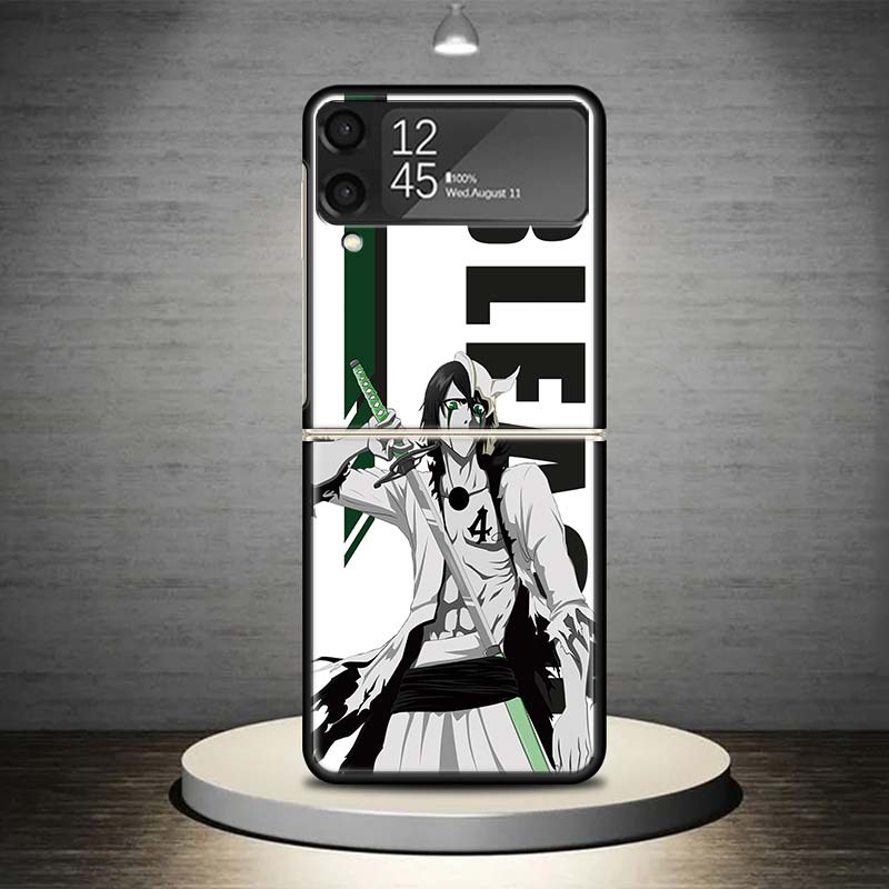 Anime Bleach Ichigo Kenpachi Phone Case For Samsung Galaxy Z Flip 7 6 5 4 3 5G Shockproof Cover Z Flip7 Flip6 ZFlip5 Flip3 Flip4