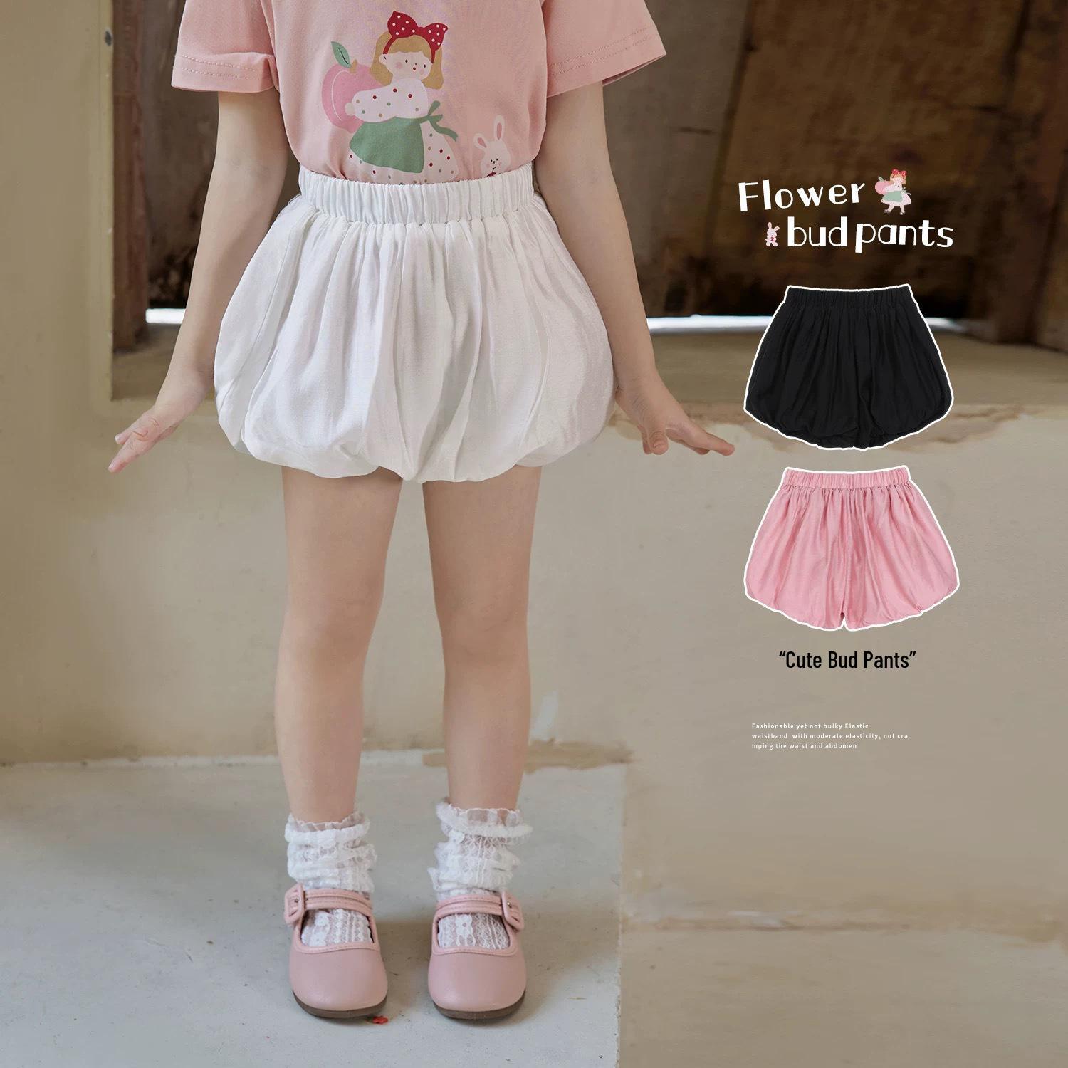 

Girls Bubble Pumpkin Pants: Summer Solid Color Lantern Shorts 90 cm