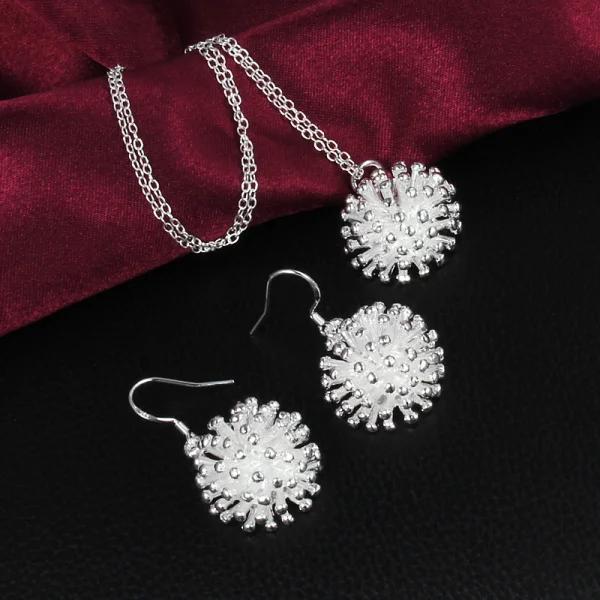 Koreanische Mode Blume Anhänger Halskette Ohrring Kupfer Schmuckset für Damen Streetwear Party Hochzeit Geschenke