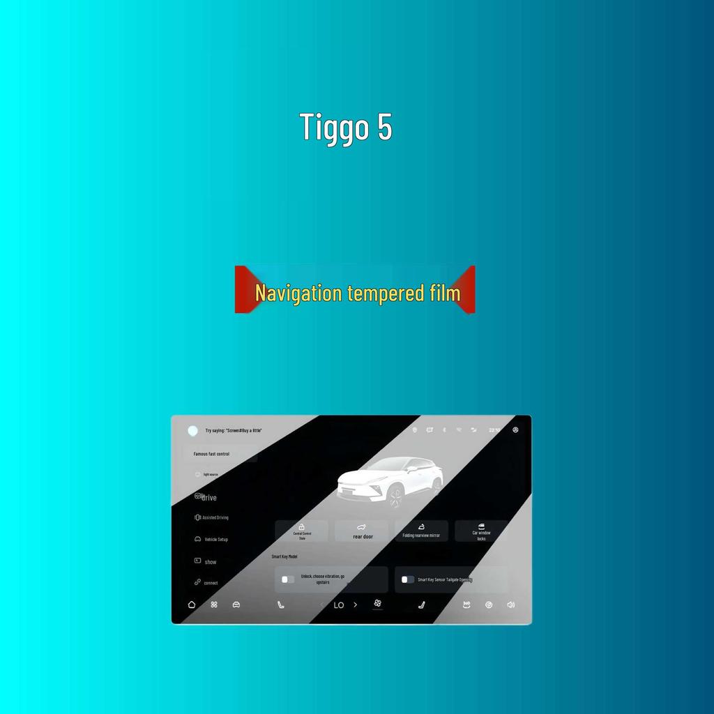 Chery Tiggo 5 Sport Central Control Tempered Film for 26 Models - Large Screen Protective Accessory, DCT Version