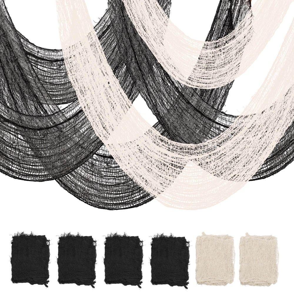 Tissu en Gaze Décorative Noir pour Halloween Multi-Scène Décoration de Porte et Murale Pour Maison Hantée
