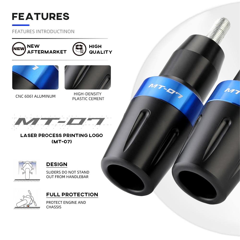 FOR MT07 Tracer Tracer 700/GT 7 FZ07 2014-2023 Frame Slider Crash Protector Motorcycle Accessories Drop Protection Engine Pad (Type Blue)