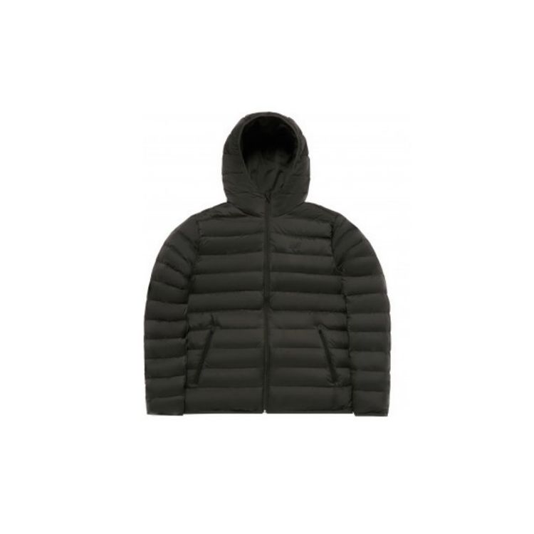 

New Balance Легкий простой теплый пуховик на молнии с капюшоном Мужская верхняя одежда Серый Черный AMJ93569-COG