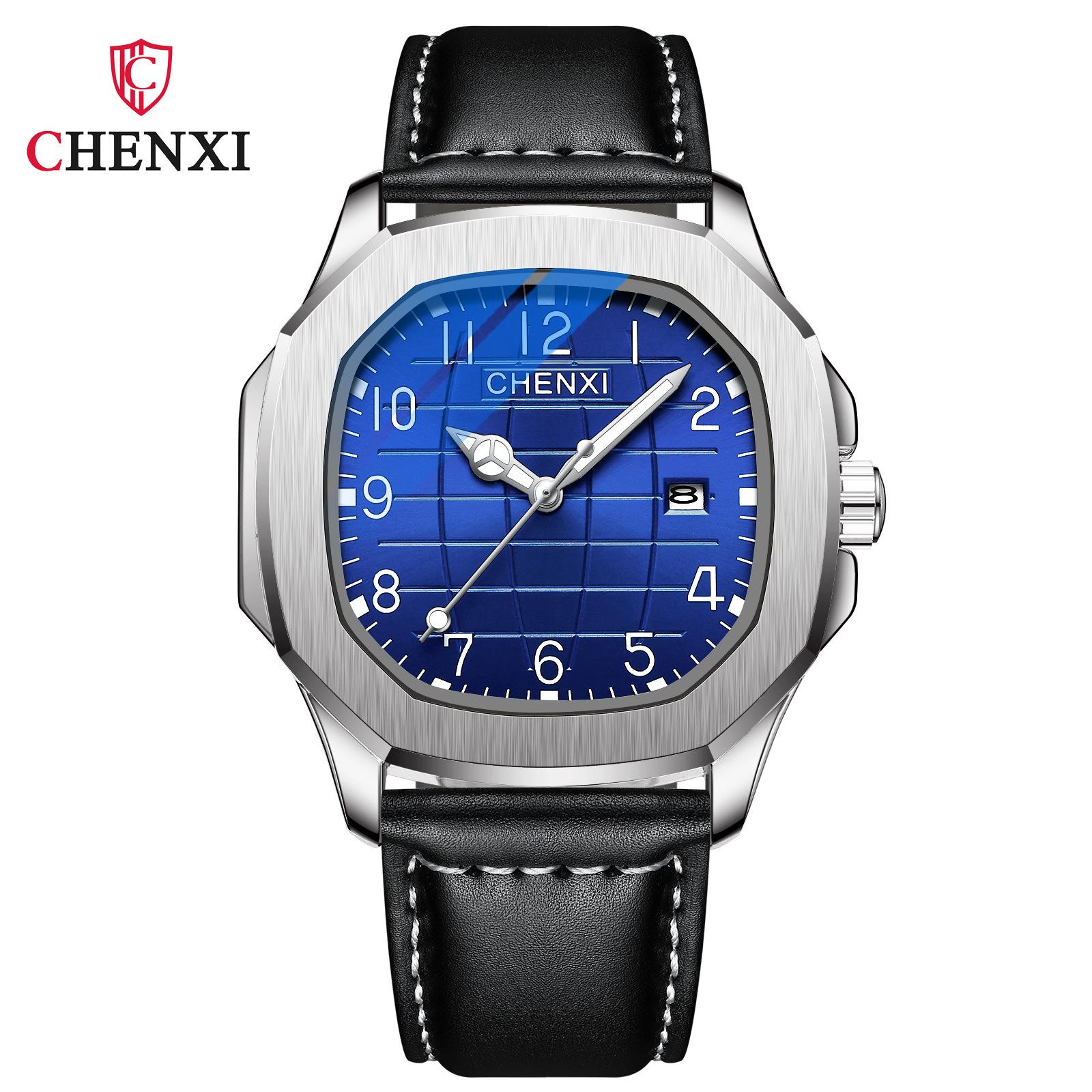 

Новые роскошные мужские часы топ-бренда с коробкой, деловые часы, кожаные часы, мужские водонепроницаемые светящиеся мужские кварцевые часы