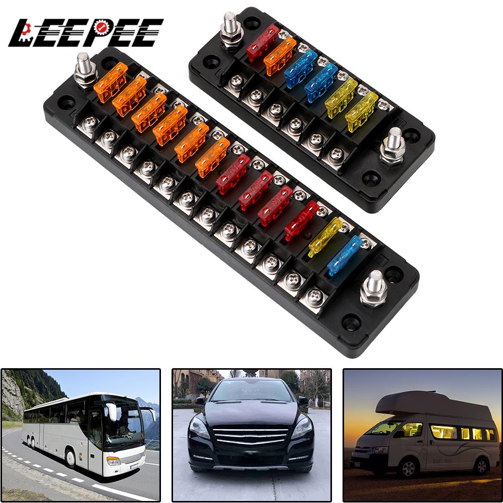 32V 75A Fuse Box Holder Flame Retardant 6 Ways 12 Ways Blade Fuse Block With Cover Accessories For Car Marine Boat Truck Trailer Fuses4