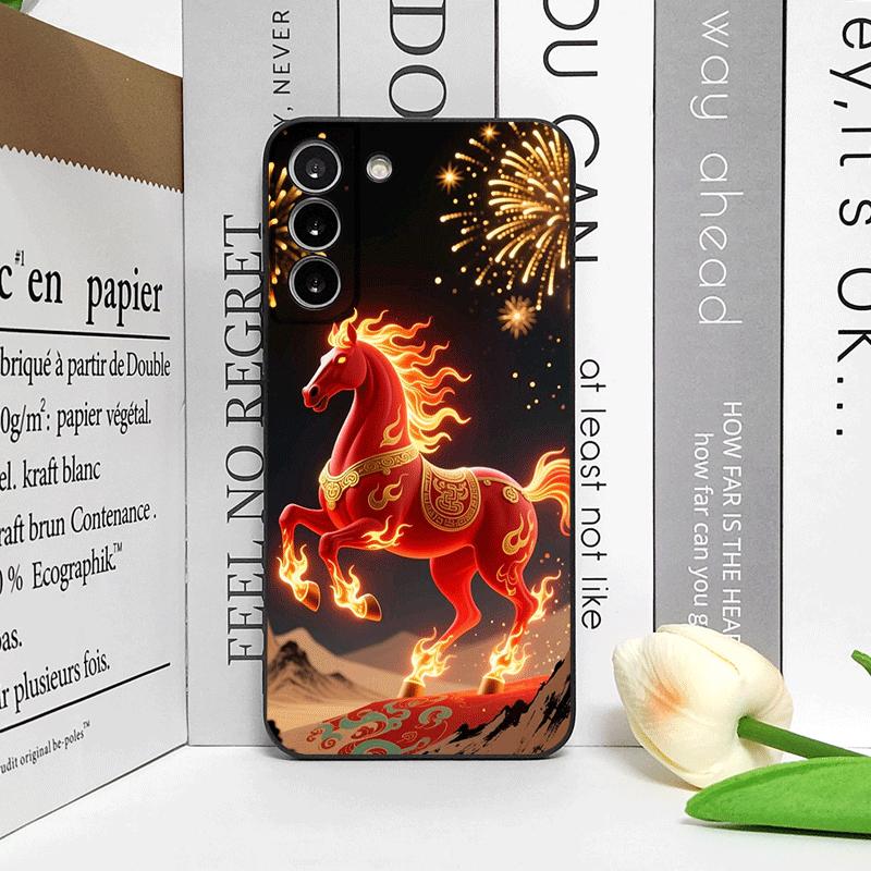 Moderne rote Pferde-Print-Handyhülle im chinesischen Stil für Samsung Galaxy A56 A42 A14 A55 A16 A54 A36 A53 A52 A51 A50 A15 Weiche Hüllen