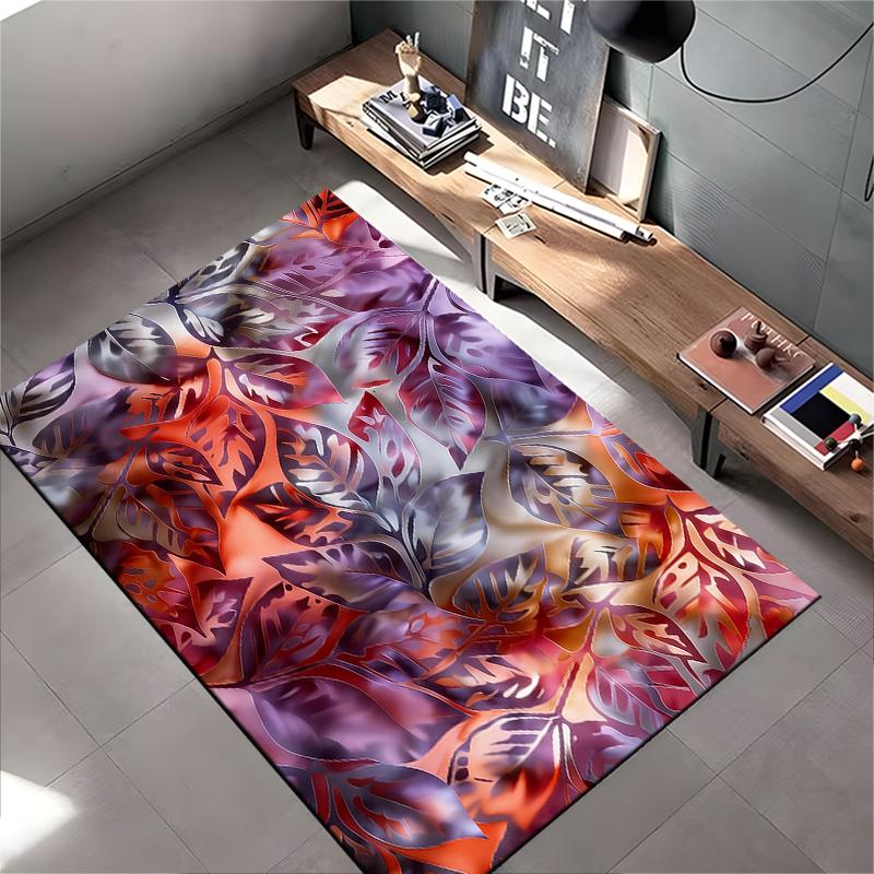 Colorful Gradient Leaf Pattern Carpet for Living Room or Bedroom Decor Suitable for Use As an Anti-slip for Living Room Bedroom Sofas