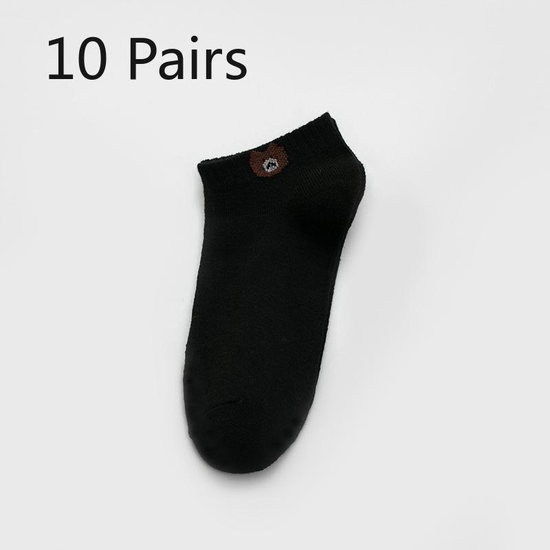10 Pairs of Women's Four Seasons Disposable Cartoon Bear Socks