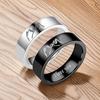 Stainless Steel Rings with "I LOVE YOU" Engraved Inside - Black/White Matching Promise Rings for Couples, Anniversary Jewe