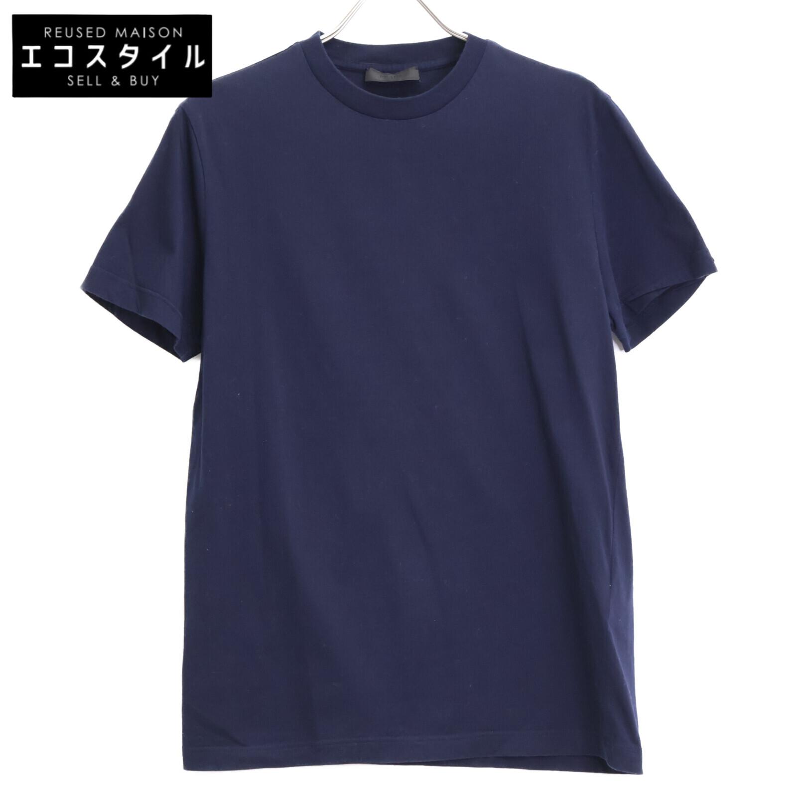 

PRADA UMJ492 Navy Triangle Logo Crew Neck T-Shirt tops M NavyUsed
