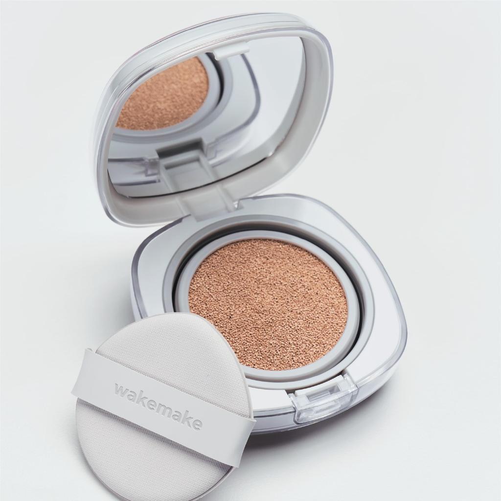 Wakemake Seamless Wear Cushion Foundation Natural Pore Popular Korean Cosmetics Rosy SPF50+ PA+++ Moisturizing, Coverage, Coverage, Long-Lasting, (22P