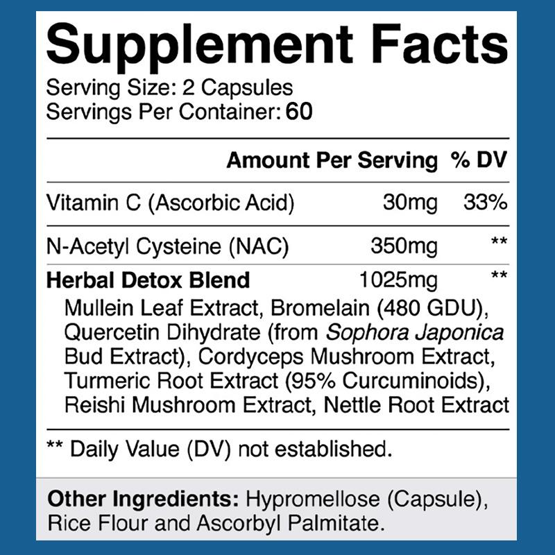 Lung Cleanse Supplement Improves Lung Function Detoxification Support 120 Pills