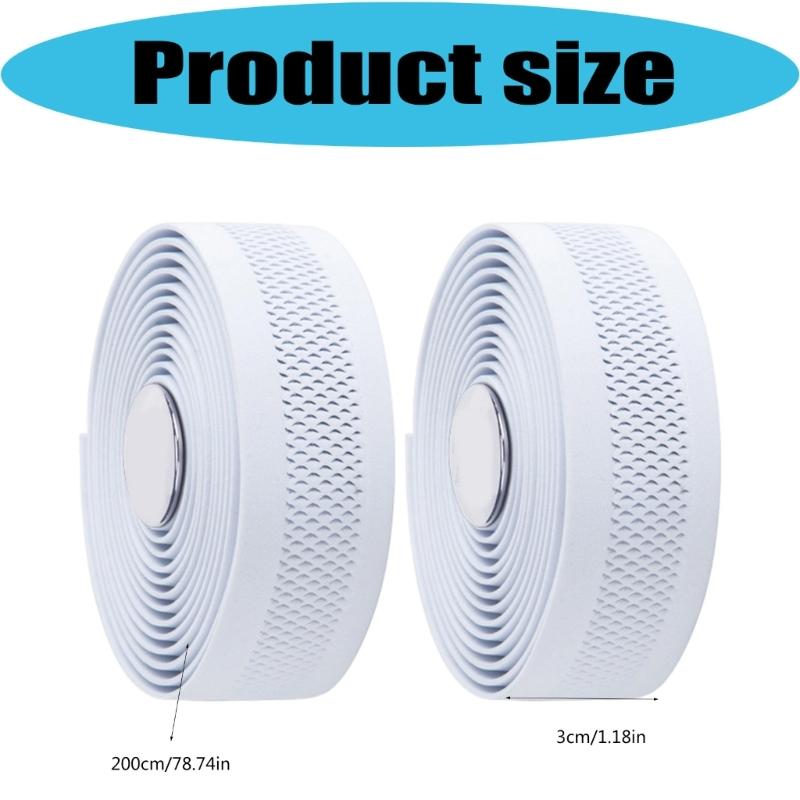Bike Bar Tape for Bar Wrapping and Replacement, 1 Pair 2 Rolls, Approx. 200 x 3 cm Wrap for Road Bike Grip Use