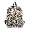 Women's Leopard Print Backpack Fashionable Student Schoolbag Girl Large Capacity Backpack
