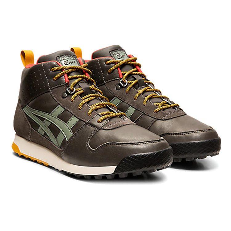 ONITSUKA TIGER Horizonia MT Retro Confortabili Piele Plasă Anti-Alunecare Absorbție Șoc Pantofi de Alergare High-Top Unisex sneaker Maro Închis 1183A398-251