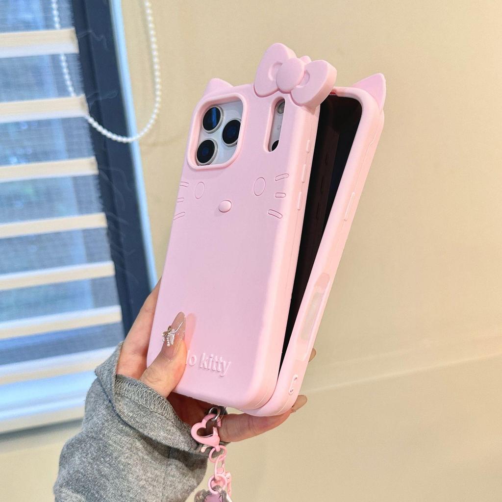 Cartoon KT Cat Bracelet Milk Powder Case for iPhone 13/14/15/16/17 Pro/Pro Max