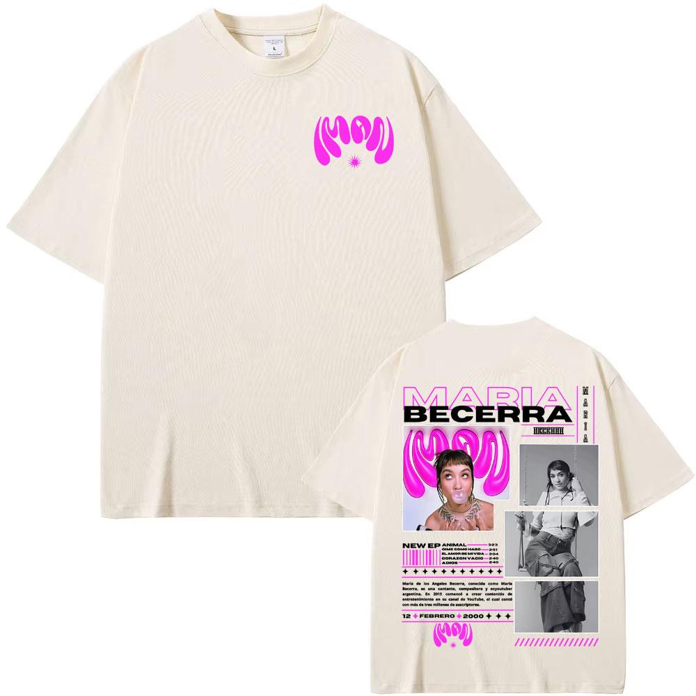 Singer Maria Becerra Album Tour 2025 Merch T Shirts Fashion Hip Hop Street Tshirt Unisex Women High Quality Comfort Cotton T Shirt