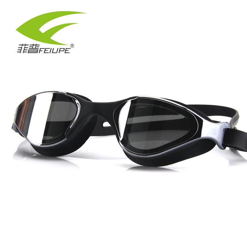 New Product Electroplated large-frame swimming goggles Waterproof and anti-fog swimming goggles Silicone swimming goggles for men and women чёрный