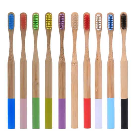 5 Stücke Runde Bambus Griff Home Reise Erwachsene Weichen Borsten Zahnpflege Zahnbürste Verkauf Waren