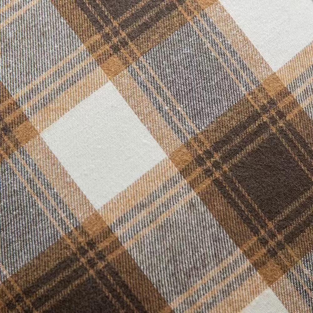 Classic Plaid Cushion Cover - Brown, Yellow & Rustic Red Throw Pillowcase with Zipper for Cozy Home Decor