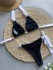 Sexy Bow Tie Back Halter-cou Bikini Ensemble Maillot De Bain Taille Haute À Lacets Beachwear 2024 Bikinis Femmes Maillots De Bain Maillot De Bain 2 Pièces Ensembles LB05